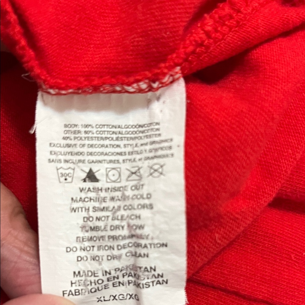 Majestic Top XL Red Gray Detroit Red Wings Hockey Long Sleeve Tee Shirt - Picture 10 of 10